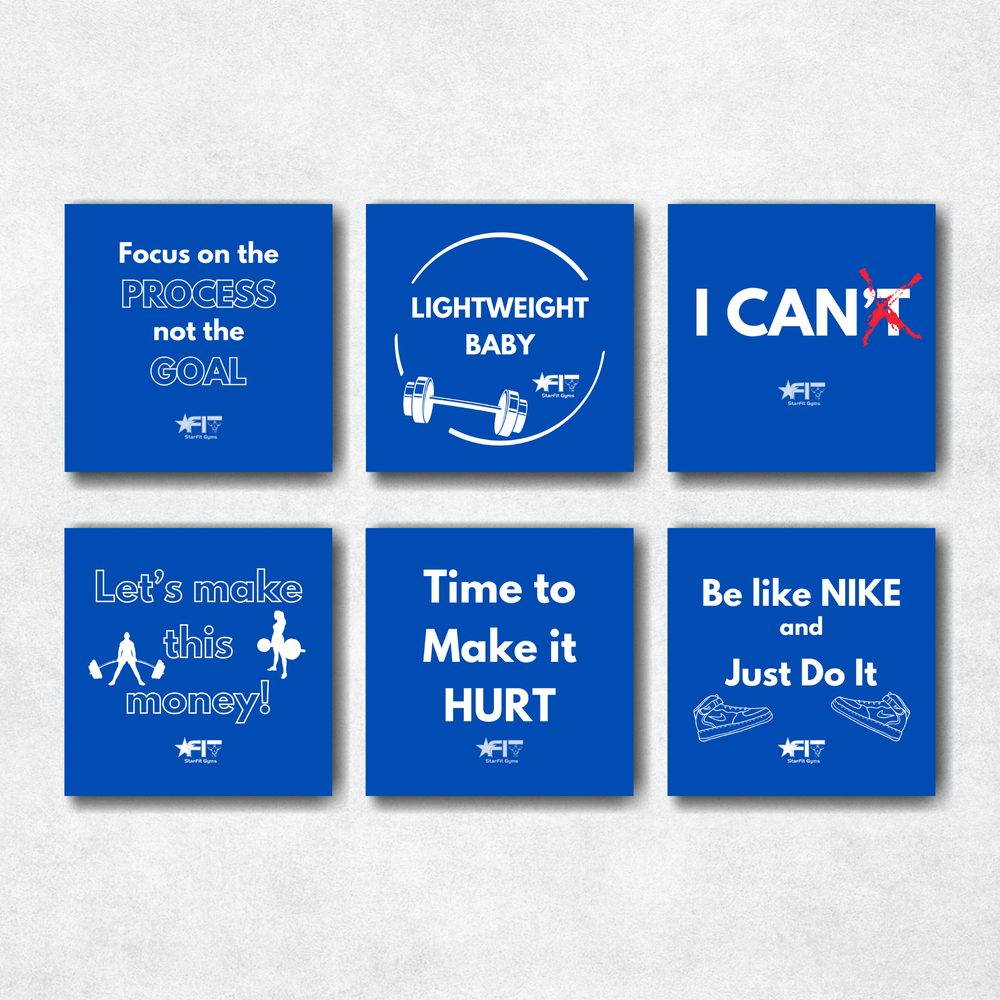 MagnetIt X StarFit Gyms Motivational Gym Quote Magnet Set of 6